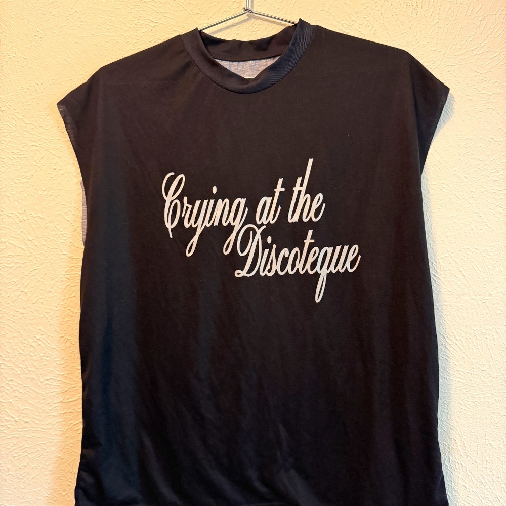 Crying at the discoteque muscle tank - size medium from Blowhammer